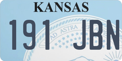 KS license plate 191JBN
