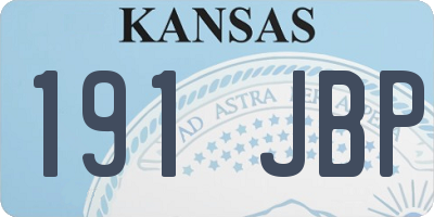 KS license plate 191JBP