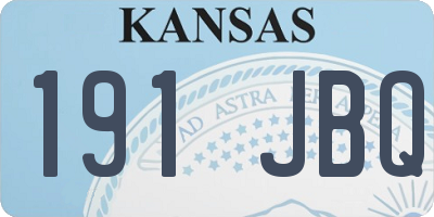 KS license plate 191JBQ