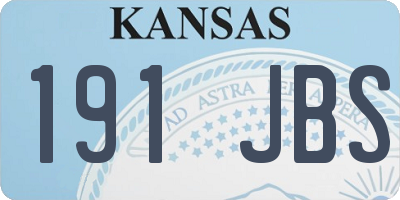 KS license plate 191JBS