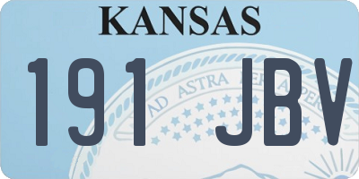 KS license plate 191JBV