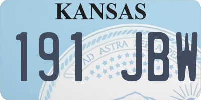 KS license plate 191JBW