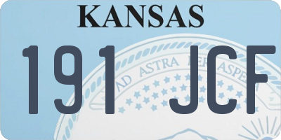 KS license plate 191JCF