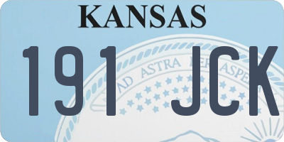 KS license plate 191JCK