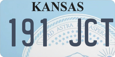 KS license plate 191JCT