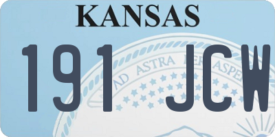 KS license plate 191JCW