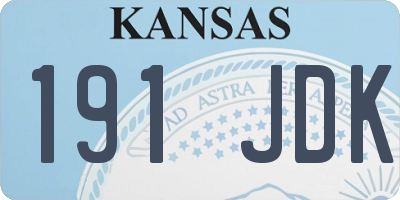 KS license plate 191JDK