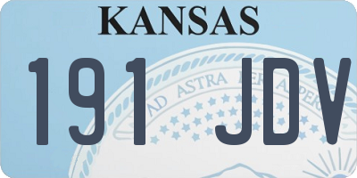 KS license plate 191JDV