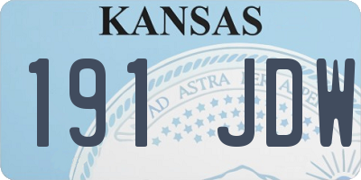 KS license plate 191JDW