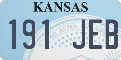 KS license plate 191JEB