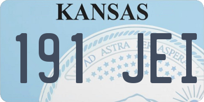 KS license plate 191JEI