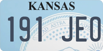 KS license plate 191JEO