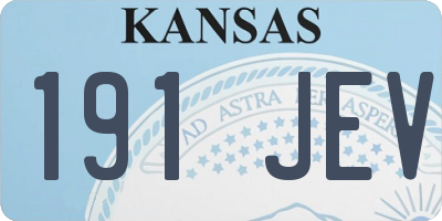 KS license plate 191JEV