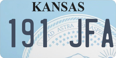 KS license plate 191JFA