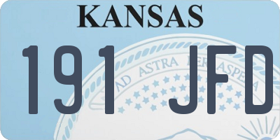 KS license plate 191JFD