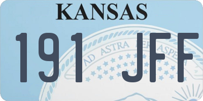 KS license plate 191JFF