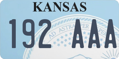 KS license plate 192AAA