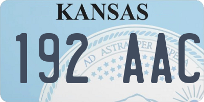 KS license plate 192AAC