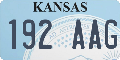 KS license plate 192AAG