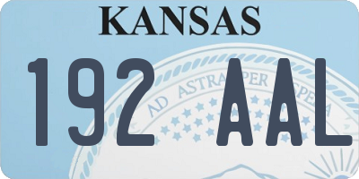 KS license plate 192AAL