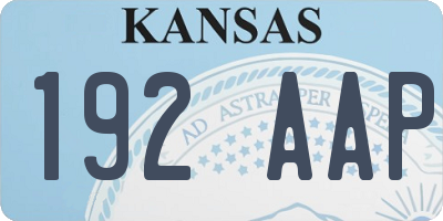 KS license plate 192AAP