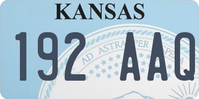 KS license plate 192AAQ