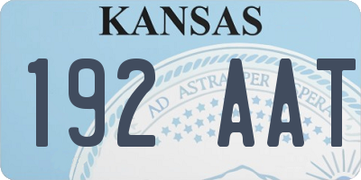 KS license plate 192AAT