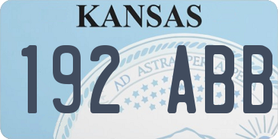 KS license plate 192ABB