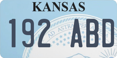 KS license plate 192ABD