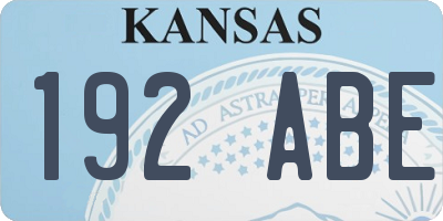 KS license plate 192ABE
