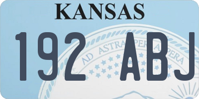 KS license plate 192ABJ