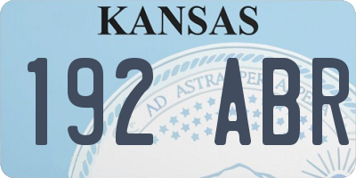 KS license plate 192ABR