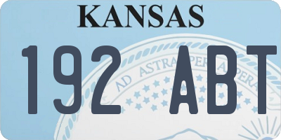 KS license plate 192ABT