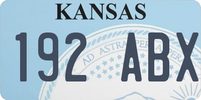KS license plate 192ABX