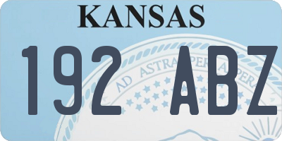 KS license plate 192ABZ
