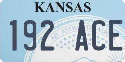 KS license plate 192ACE