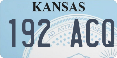 KS license plate 192ACQ