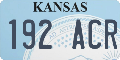 KS license plate 192ACR