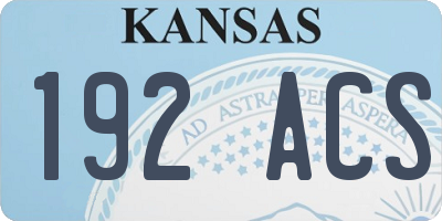 KS license plate 192ACS