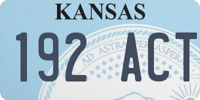 KS license plate 192ACT