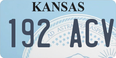 KS license plate 192ACV
