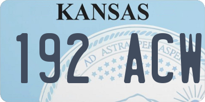 KS license plate 192ACW