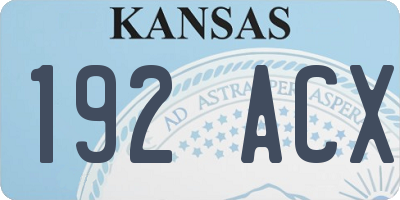 KS license plate 192ACX