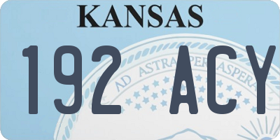 KS license plate 192ACY
