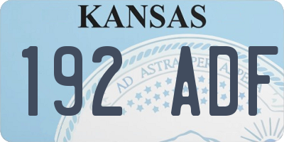 KS license plate 192ADF