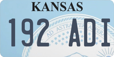 KS license plate 192ADI