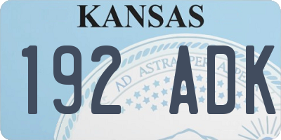 KS license plate 192ADK