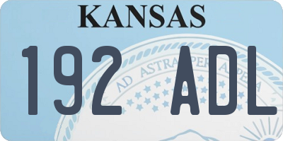 KS license plate 192ADL