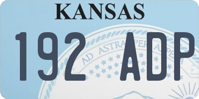 KS license plate 192ADP