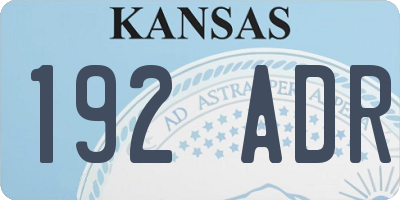 KS license plate 192ADR